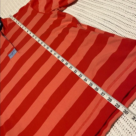 Southern Tide Striped Skiptide Pullover Fire Red Elbow Pads Rugby Size Large - Picture 14 of 15